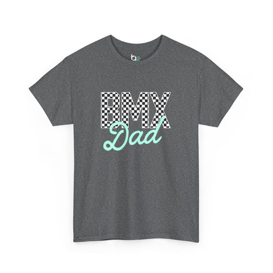 Checkered BMX Dad Dark Colored Tee - Tiffany Lettering