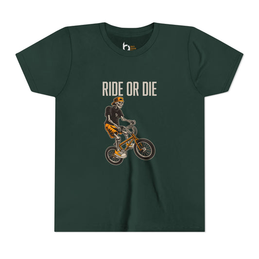 "Ride or Die" Kids Tee - Orange Graphic