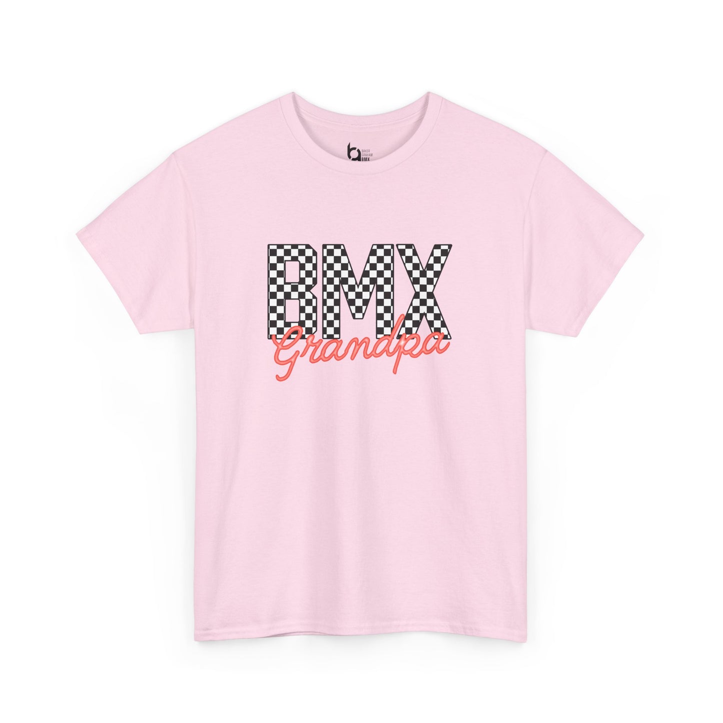 Checkered BMX Grandpa Light Colored Tee - Red Lettering