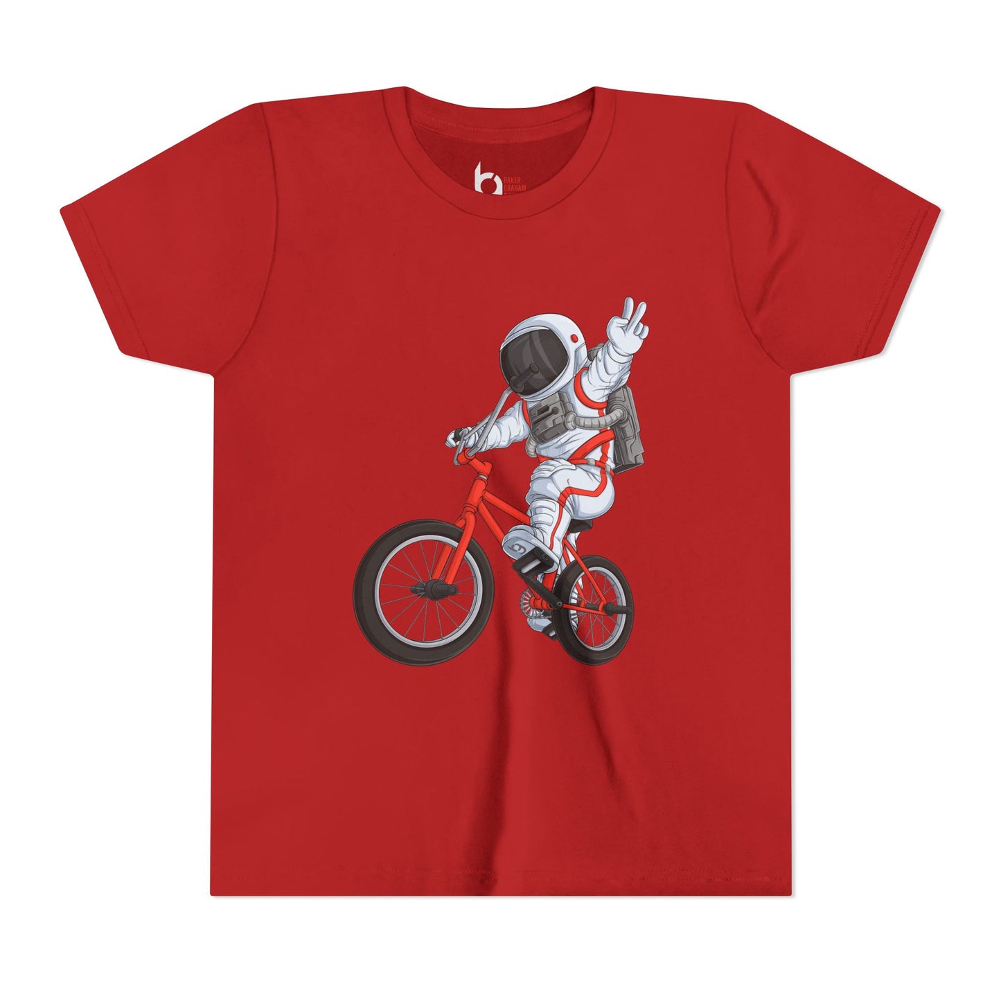 Outer Space BMX Kids Tee - Red Graphic