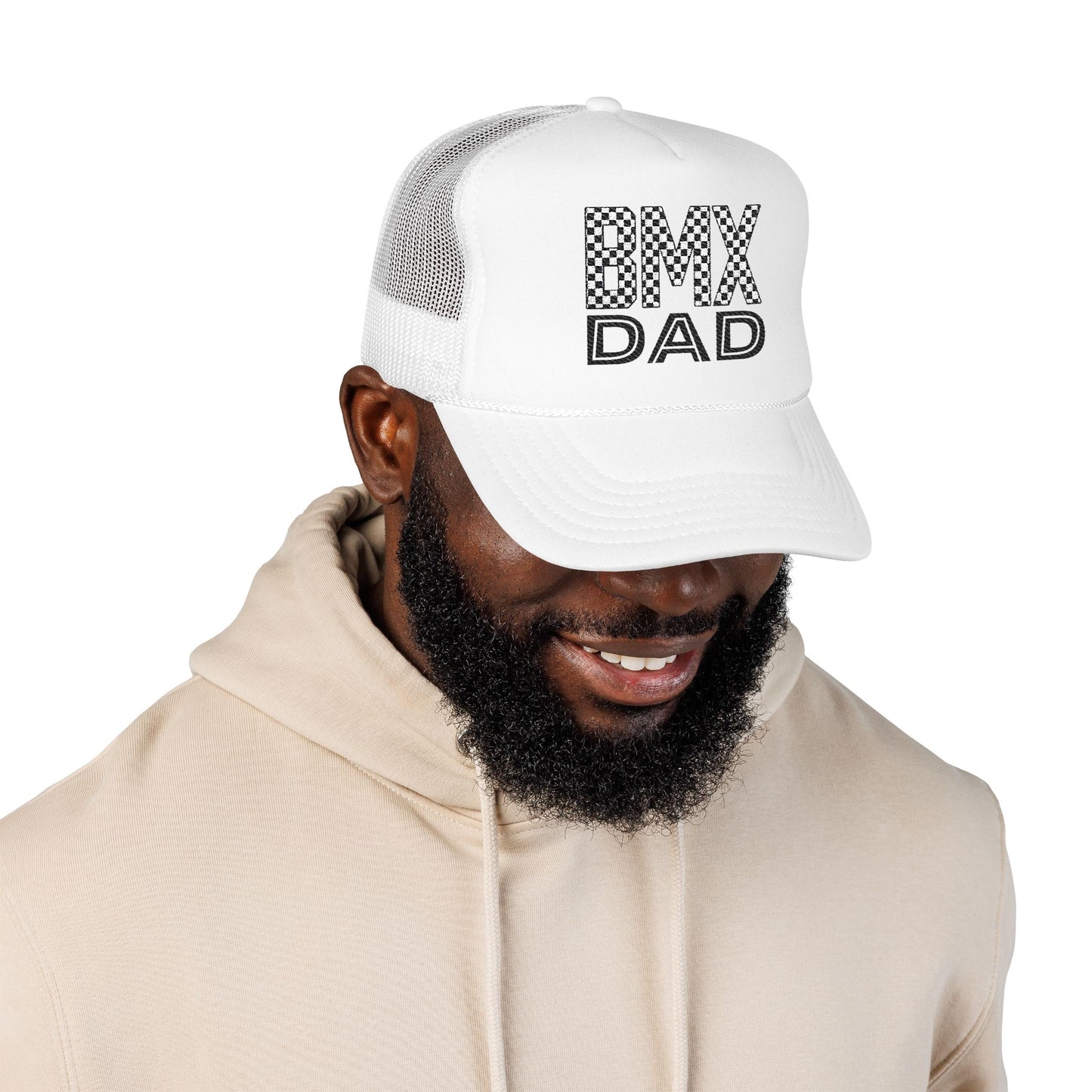 Checkered BMX Dad Foam Trucker Hat