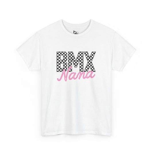 Checkered BMX Nana Light Colored Tee - Pink Lettering
