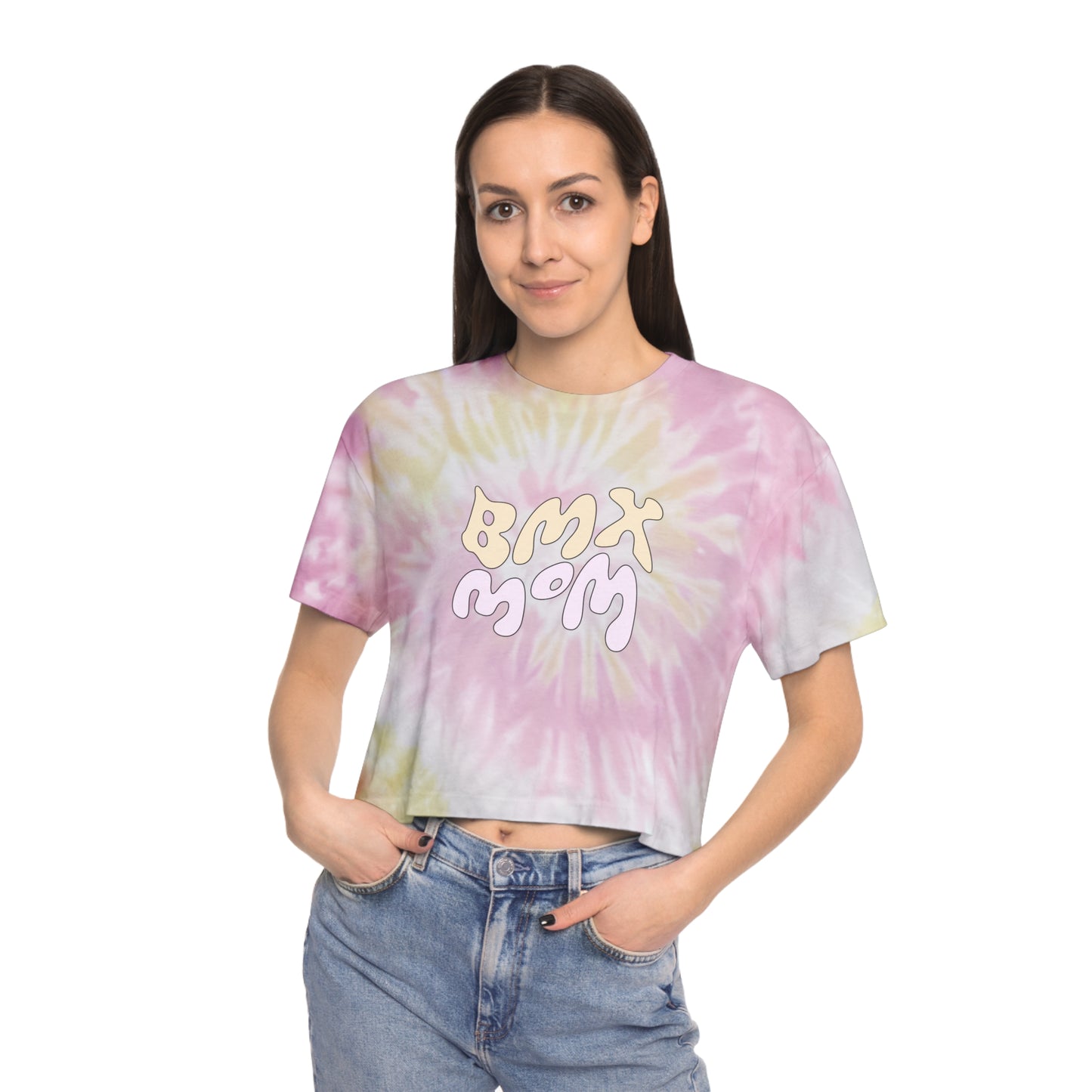 Groovy BMX Mom Tie Dye Crop Tee