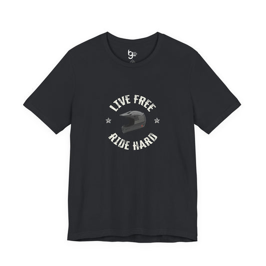 "Live Free, Ride Hard" Classic Patriotic Tee