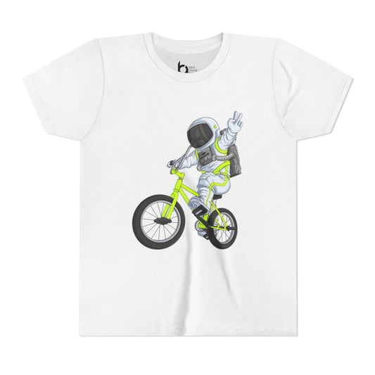 Outer Space BMX Kids Tee - Chartreuse Graphic