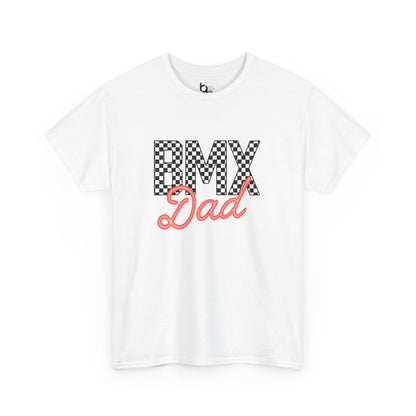 Checkered BMX Dad Light Colored Tee - Red Lettering