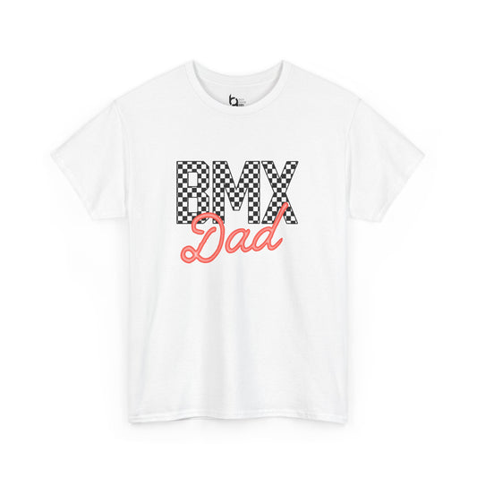 Checkered BMX Dad Light Colored Tee - Red Lettering