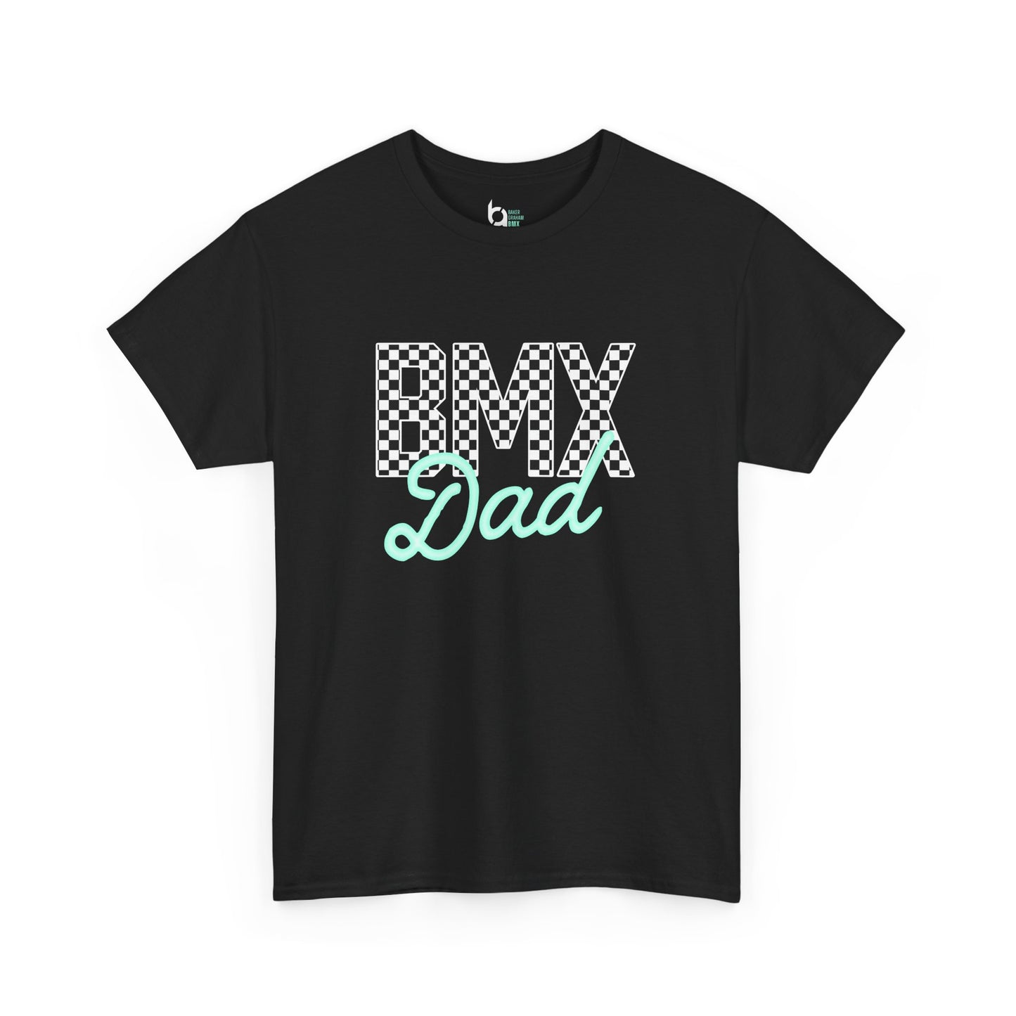 Checkered BMX Dad Dark Colored Tee - Tiffany Lettering