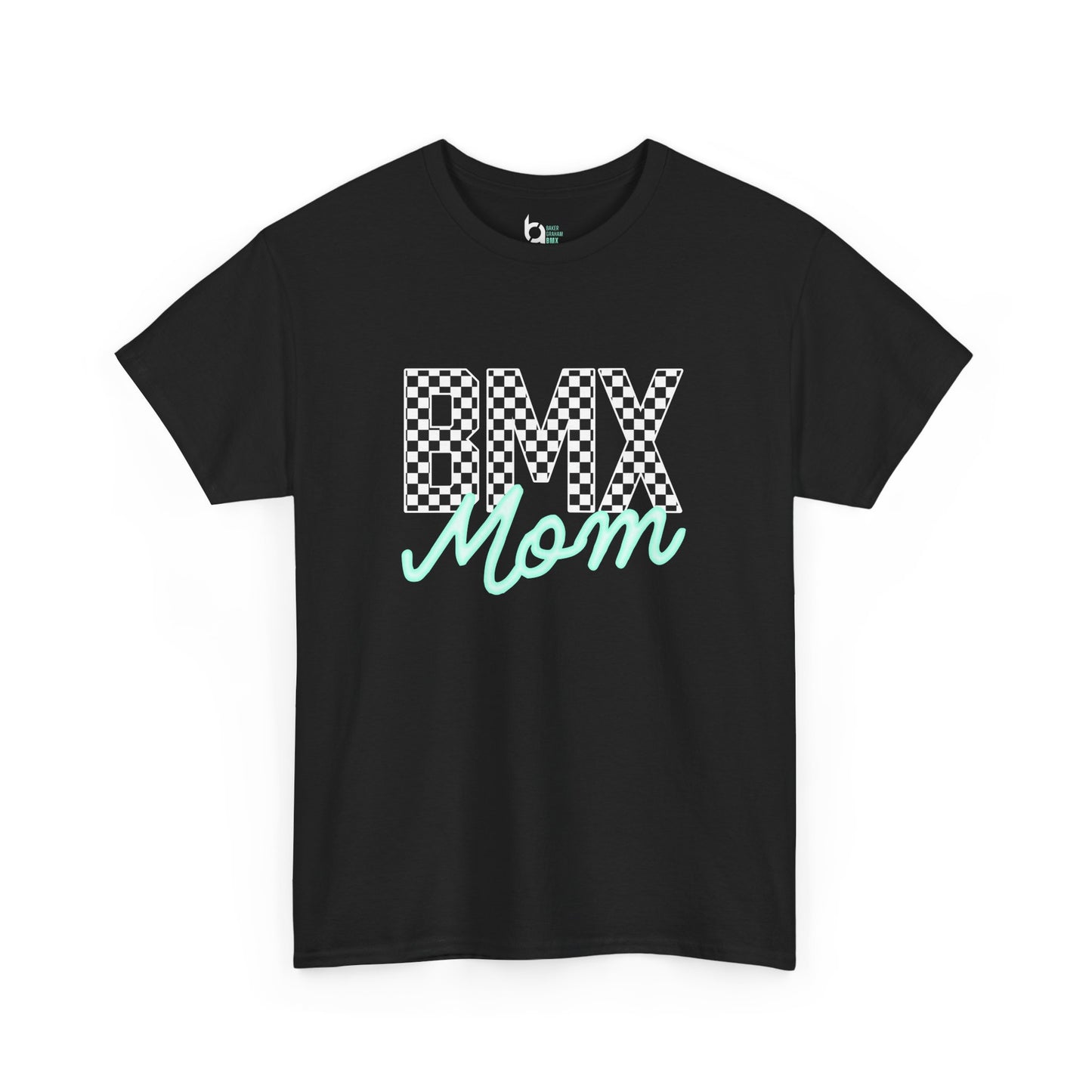 Checkered BMX Mom Dark Colored Tee - Tiffany Lettering