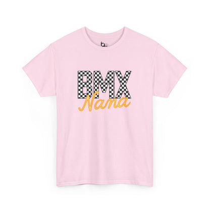 Checkered BMX Nana Light Colored Tee - Orange Lettering