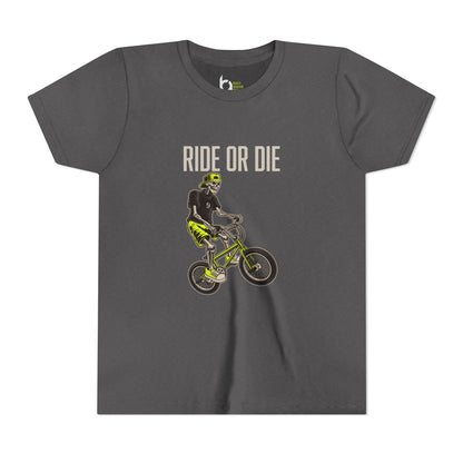 "Ride or Die" Kids Tee - Chartreuse Graphic