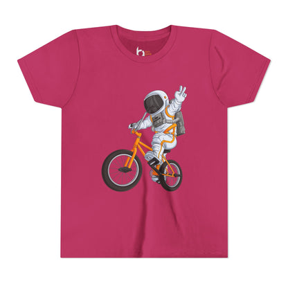 Outer Space BMX Kids Tee - Orange Graphic