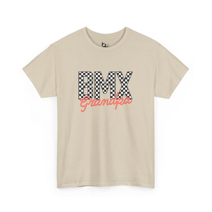 Checkered BMX Grandpa Light Colored Tee - Red Lettering