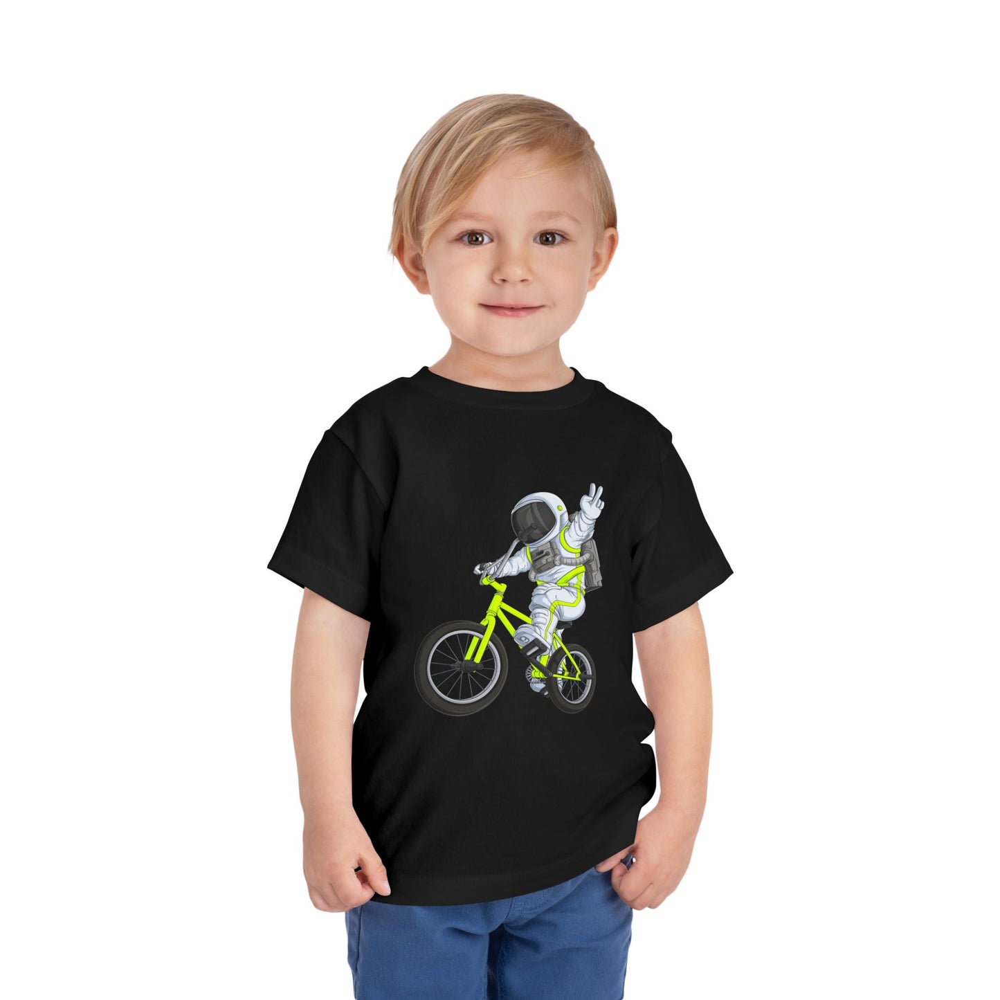 Outer Space BMX Toddler Tee - Chartreuse Graphic