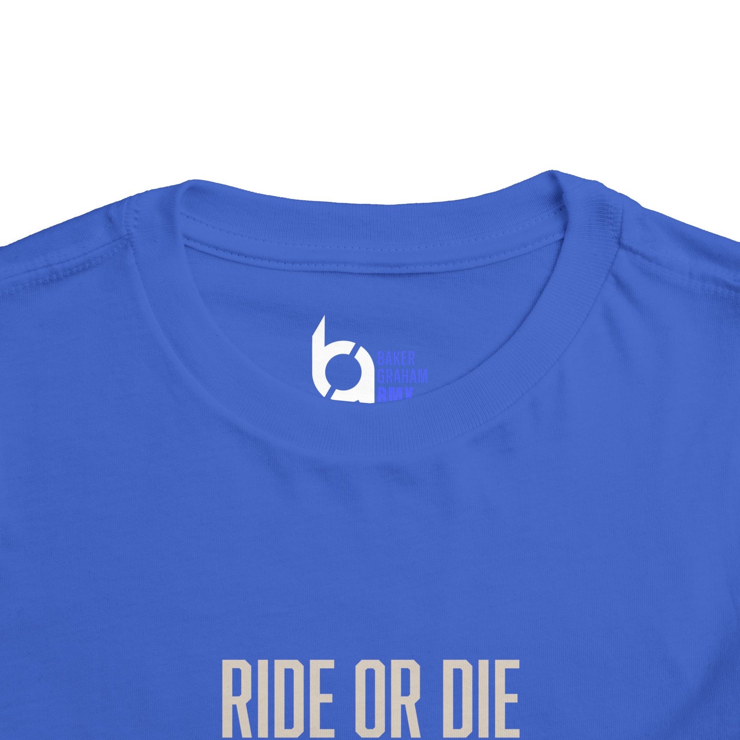 "Ride or Die" Toddler Tee - Blue Graphic