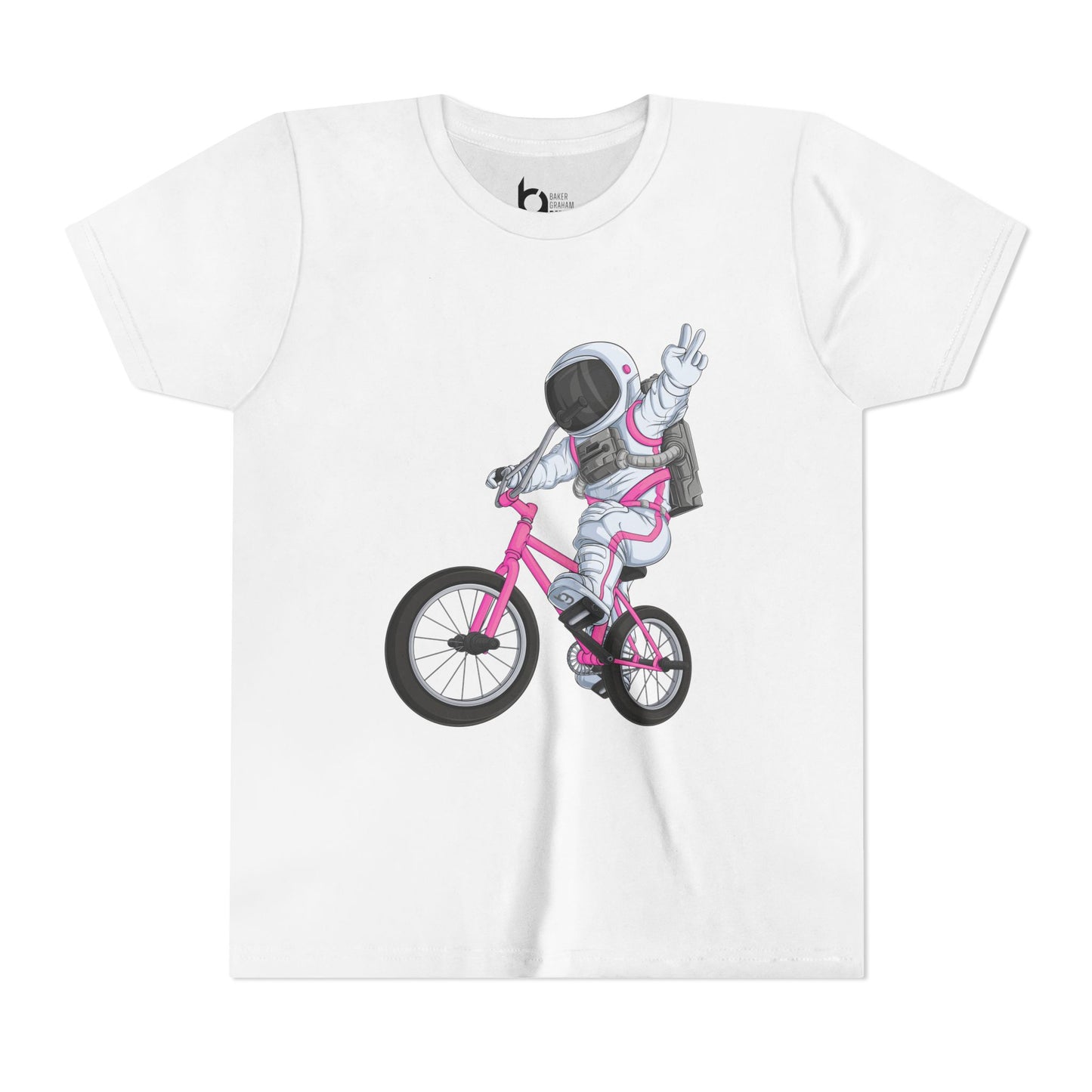Outer Space BMX Kids Tee - Pink Graphic