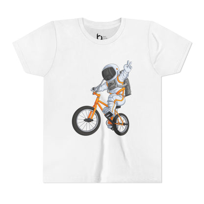Outer Space BMX Kids Tee - Orange Graphic