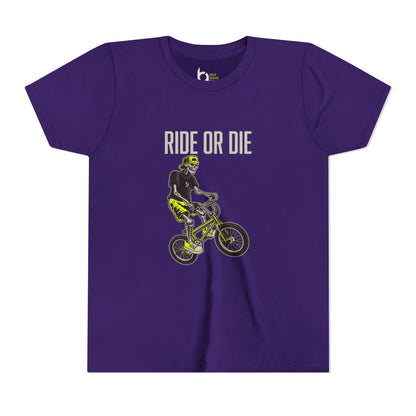"Ride or Die" Kids Tee - Chartreuse Graphic