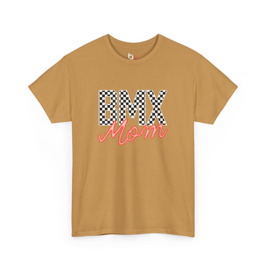 Checkered BMX Mom Dark Colored Tee - Red Lettering