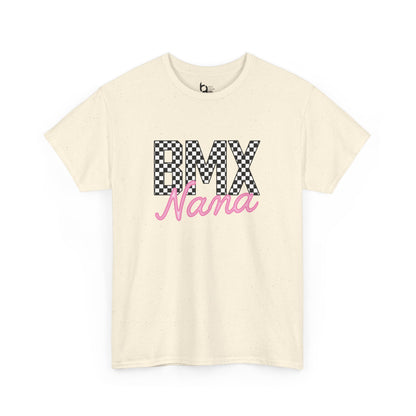 Checkered BMX Nana Light Colored Tee - Pink Lettering