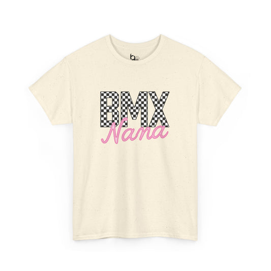 Checkered BMX Nana Light Colored Tee - Pink Lettering