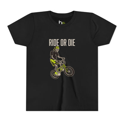 "Ride or Die" Kids Tee - Chartreuse Graphic