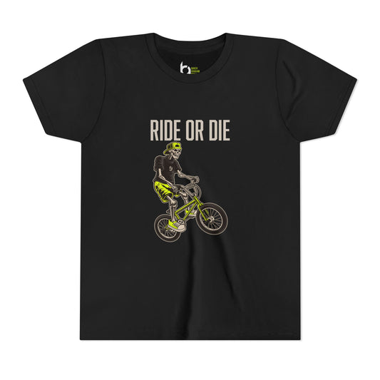 "Ride or Die" Kids Tee - Chartreuse Graphic