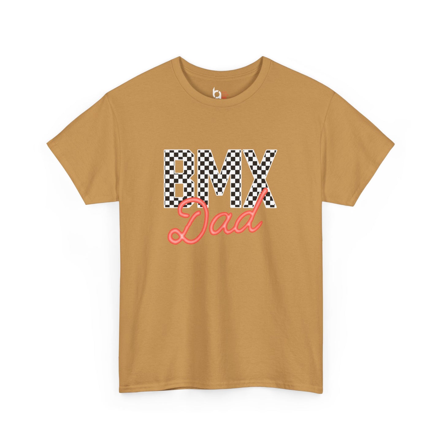 Checkered BMX Dad Dark Colored Tee - Red Lettering
