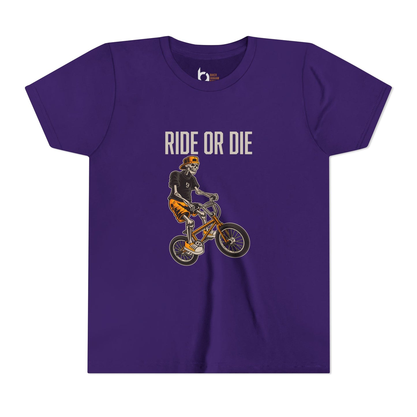 "Ride or Die" Kids Tee - Orange Graphic