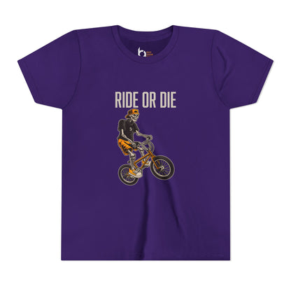 "Ride or Die" Kids Tee - Orange Graphic