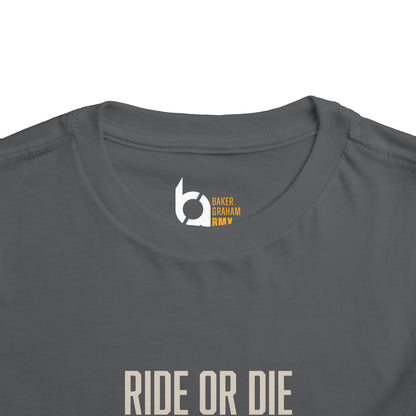 "Ride or Die" Toddler Tee - Orange Graphic