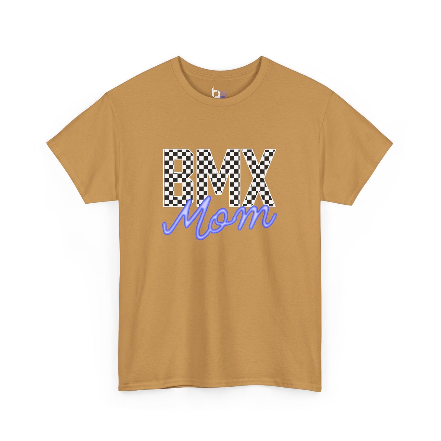 Checkered BMX Mom Dark Colored Tee - Blue Lettering
