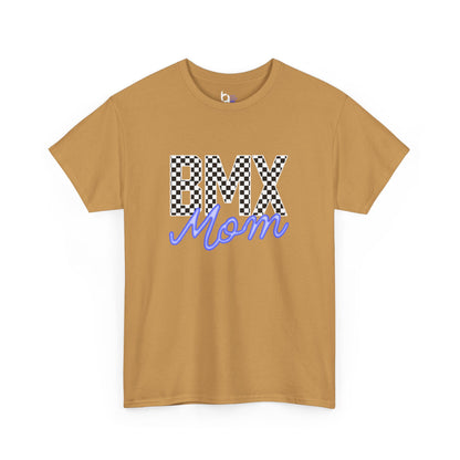 Checkered BMX Mom Dark Colored Tee - Blue Lettering