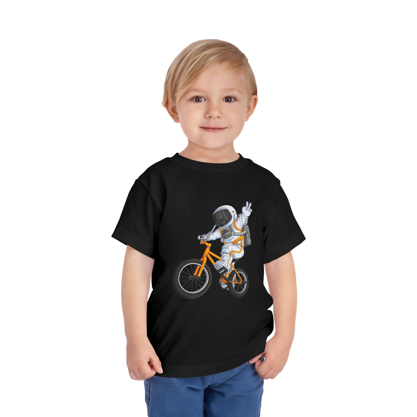 Outer Space BMX Toddler Tee - Orange Graphic