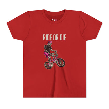 "Ride or Die" Kids Tee - Pink Graphic