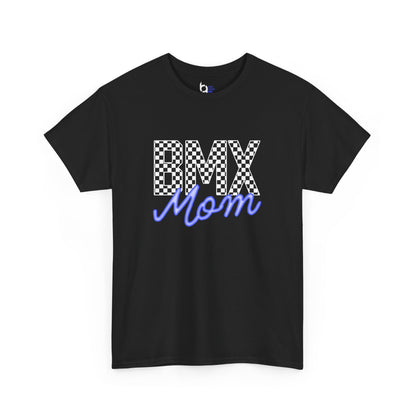 Checkered BMX Mom Dark Colored Tee - Blue Lettering
