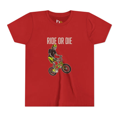 "Ride or Die" Kids Tee - Chartreuse Graphic