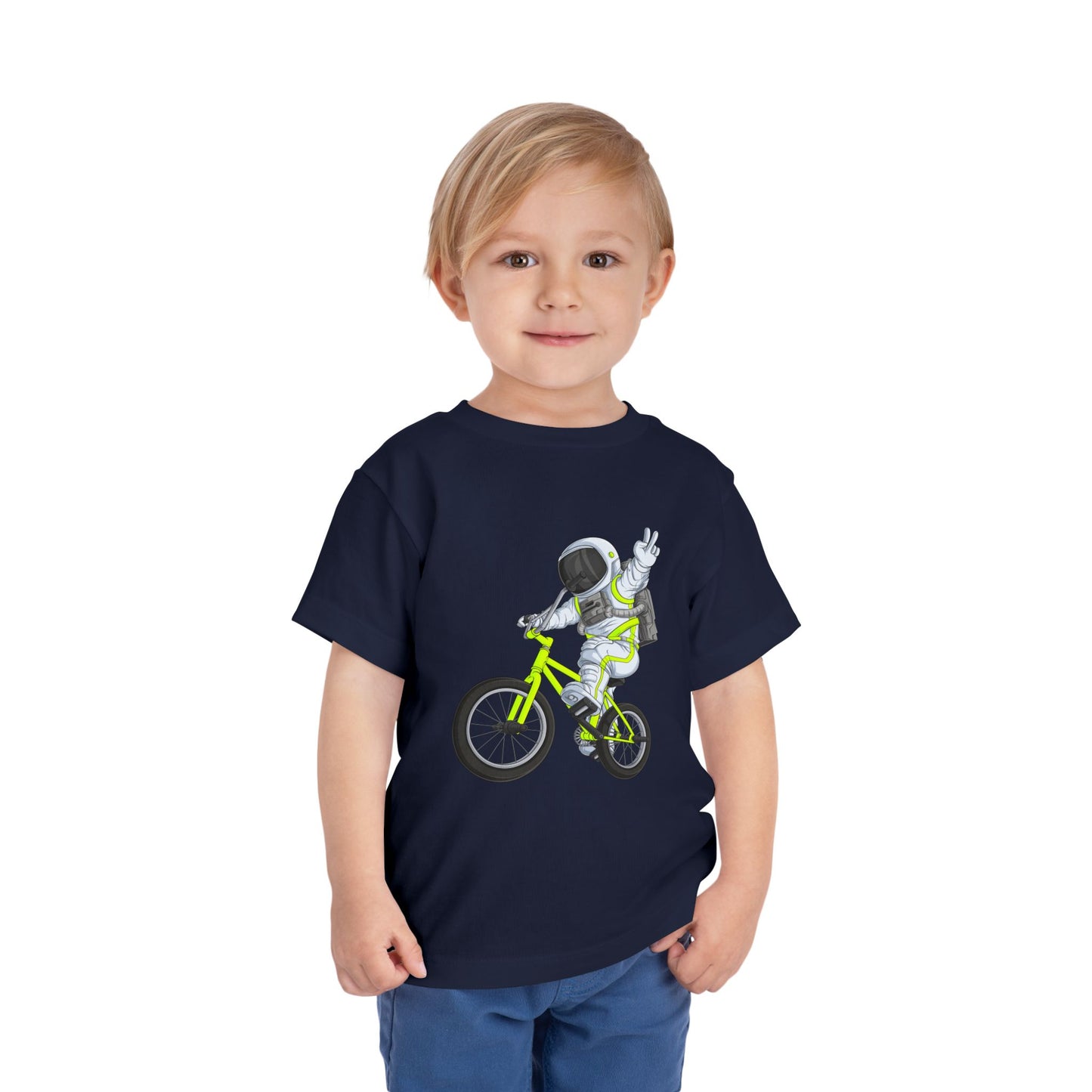 Outer Space BMX Toddler Tee - Chartreuse Graphic