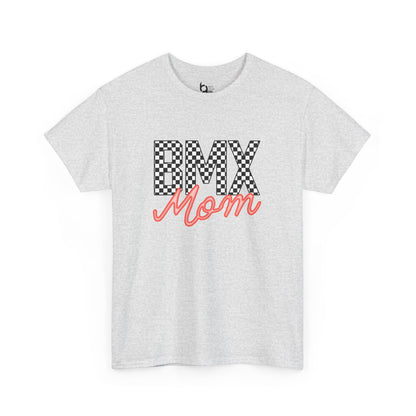 Checkered BMX Mom Light Colored Tee - Red Lettering