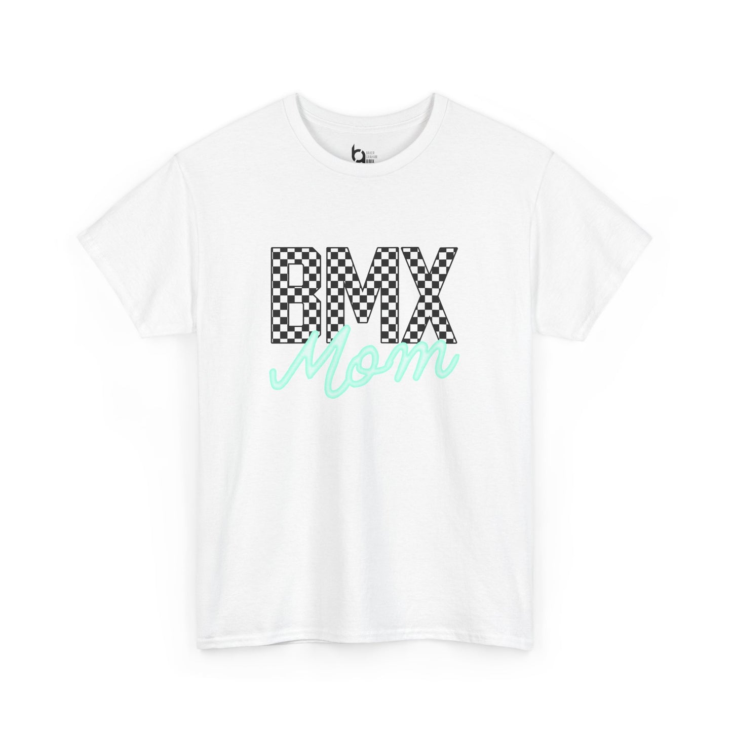 Checkered BMX Mom Light Colored Tee - Tiffany Lettering