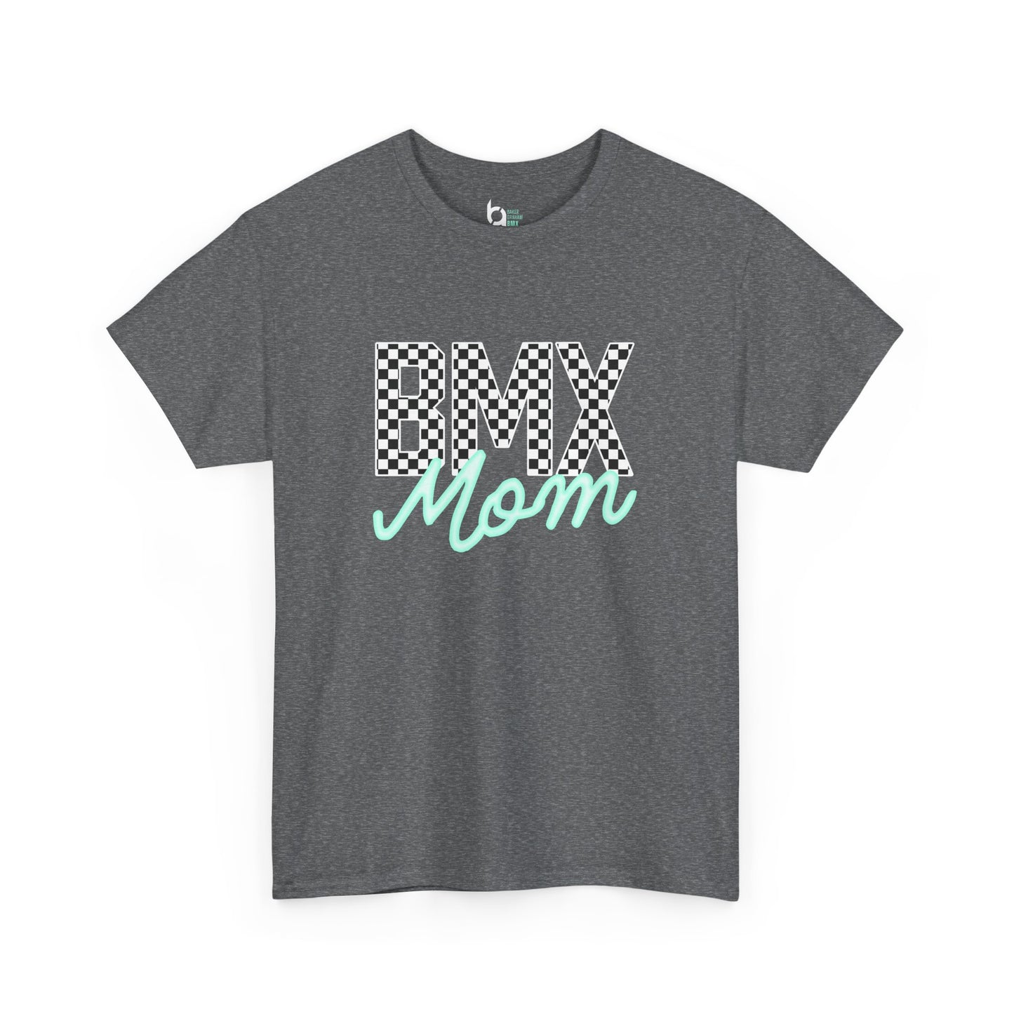 Checkered BMX Mom Dark Colored Tee - Tiffany Lettering