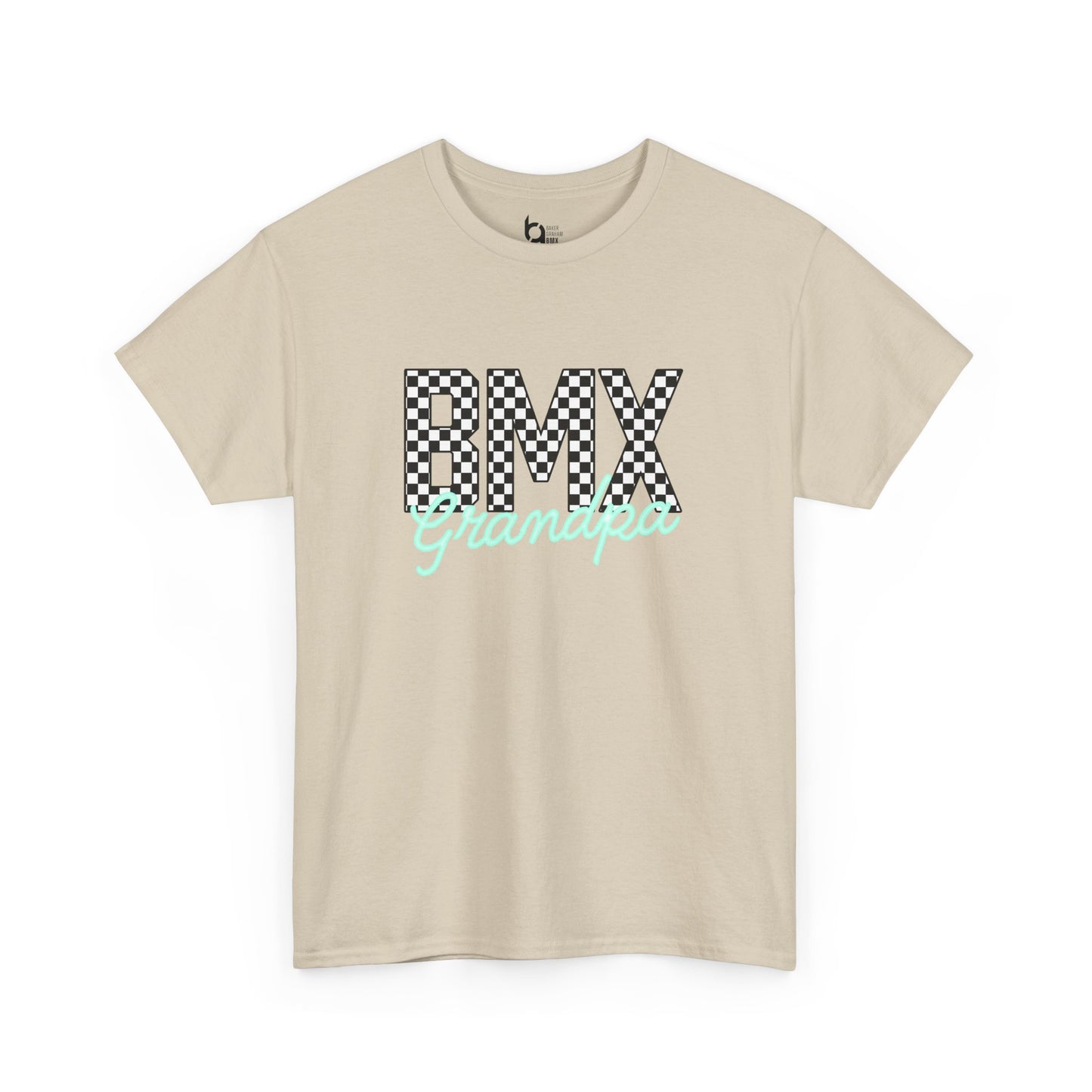 Checkered BMX Grandpa Light Colored Tee - Tiffany Lettering