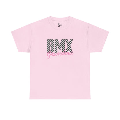 Checkered BMX Grandma Light Colored Tee - Pink Lettering