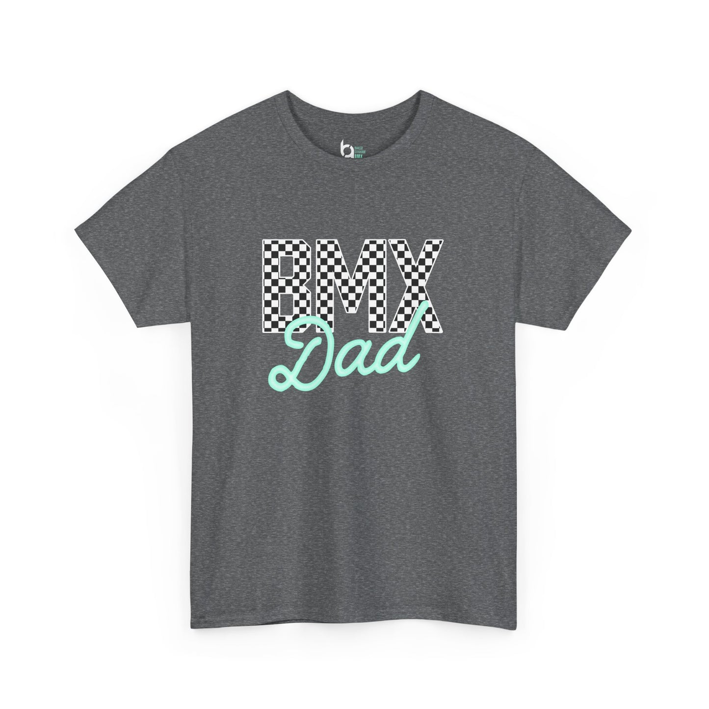Checkered BMX Dad Dark Colored Tee - Tiffany Lettering