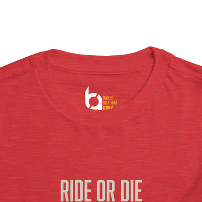 "Ride or Die" Toddler Tee - Orange Graphic