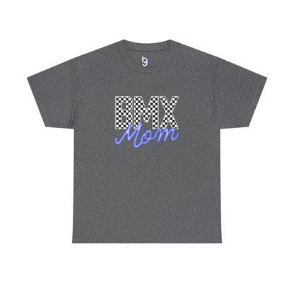 Checkered BMX Mom Dark Colored Tee - Blue Lettering