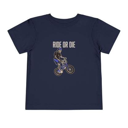 "Ride or Die" Toddler Tee - Blue Graphic