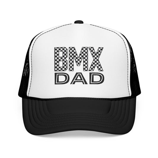 Checkered BMX Dad Foam Trucker Hat