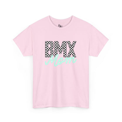 Checkered BMX Mom Light Colored Tee - Tiffany Lettering