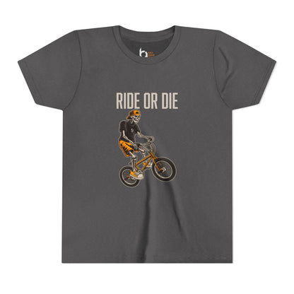 "Ride or Die" Kids Tee - Orange Graphic